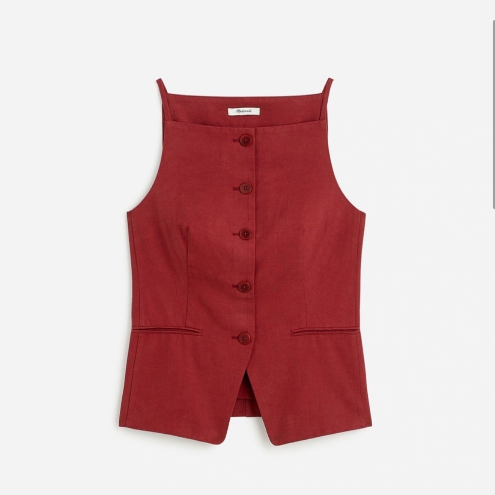 Madewell Rust Red Button-Front Tank Top